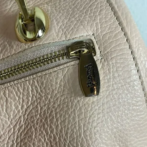 Valentina Genuine Leather Italy Peach Pale Purse Satchel Shoulder Bag‎ Feet - Picture 6 of 10